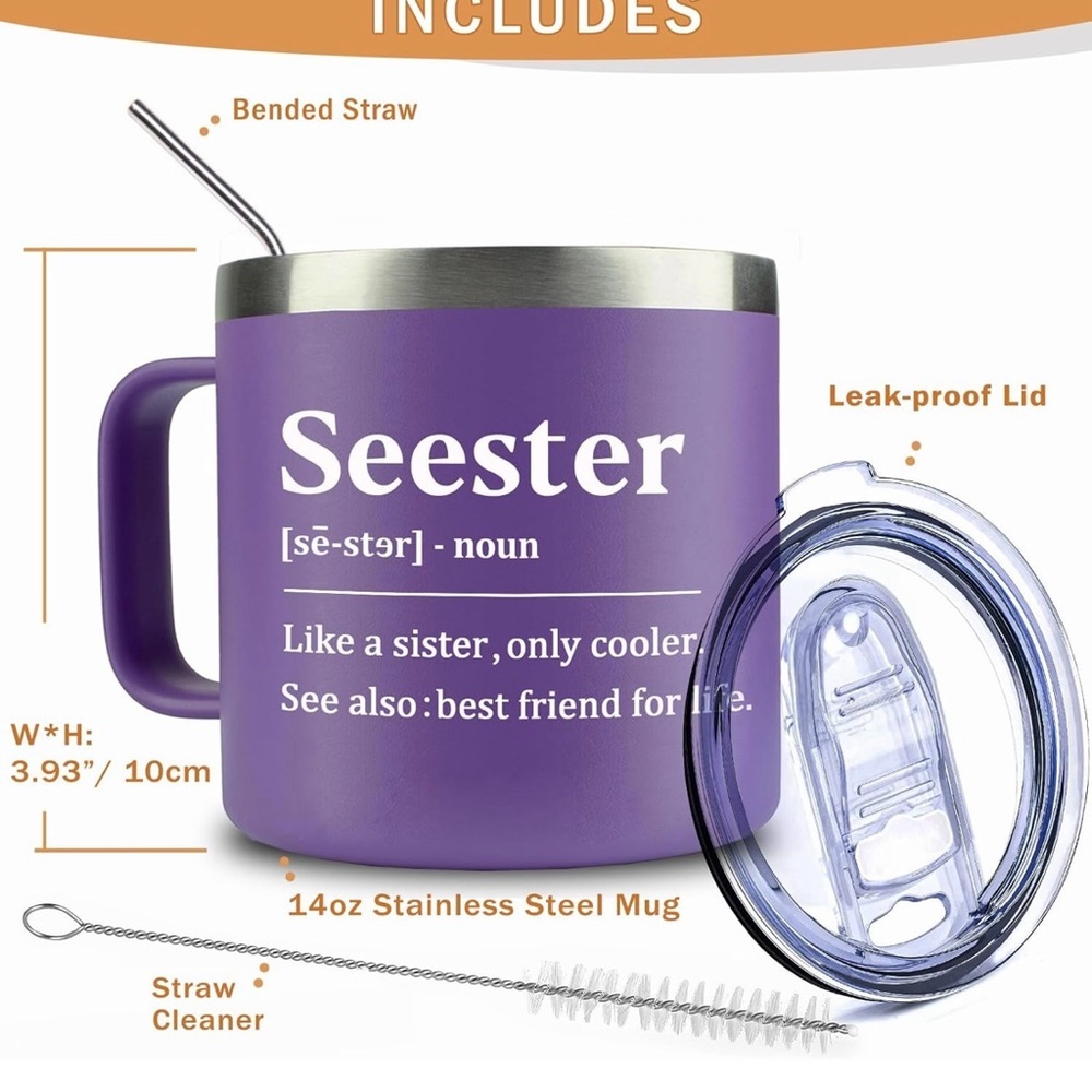 ☀️☀️Seester" Definition Mug – Funny & Heartfelt Sister Gift - Picture 9 of 10